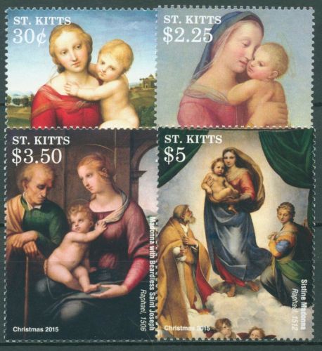 St. Kitts 2015 Weihnachten Gemälde Raffael 1536/39 postfrisch