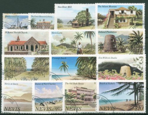 Nevis 1982 Landschaften 46/59 I gestempelt, MiNr. 46 fleckig