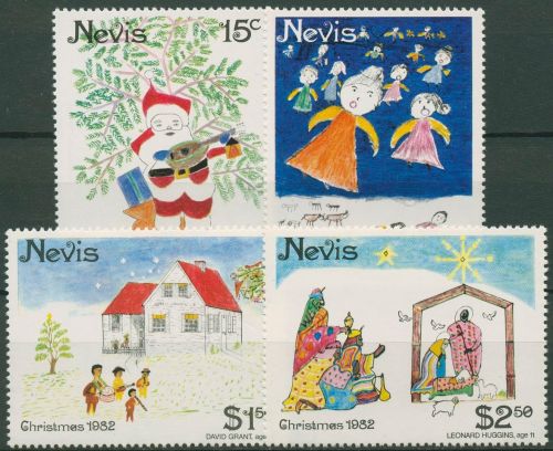 Nevis 1982 Weihnachten Zeichnungen 80/83 postfrisch