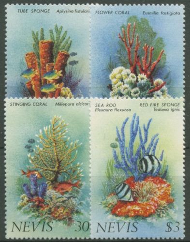 Nevis 1983 Schwämme und Korallen 84/87 postfrisch