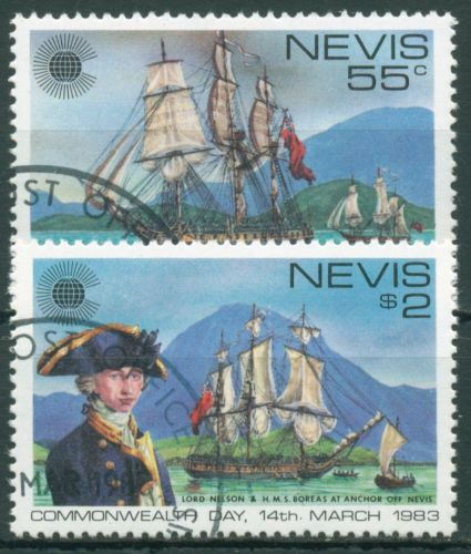 Nevis 1983 Commonwealth-Tag Segelschiff Lord Nelson 88/89 gestempelt