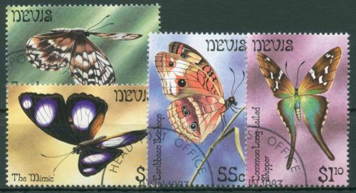 Nevis 1983 Tiere Insekten Schmetterlinge 90/93 gestempelt