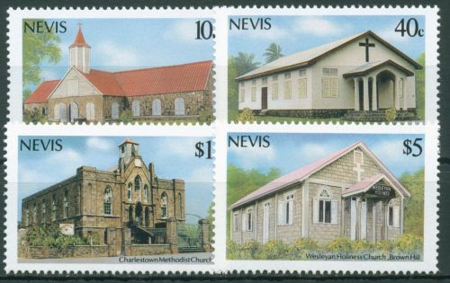 Nevis 1986 Weihnachten Kirchen 452/55 postfrisch