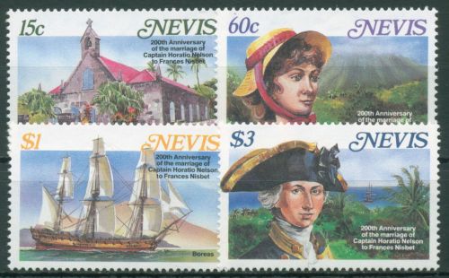 Nevis 1987 Admiral Lord Nelson Kirche Segelschiff 462/65 postfrisch