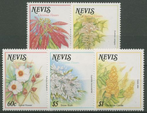 Nevis 1988 Weihnachten Blumen 505/09 postfrisch