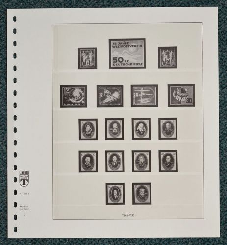 LINDNER-T Vordruckblätter DDR 1949/62 gebraucht, neuwertig (Z428)