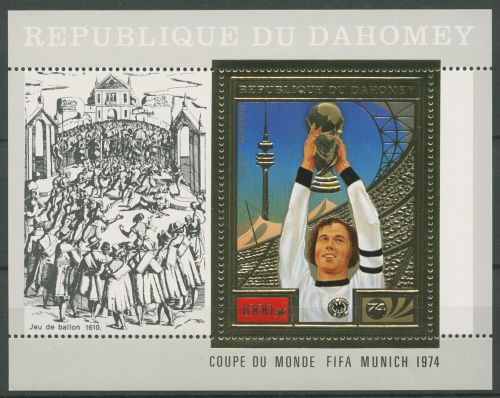Dahomey 1974 Fußball-WM Deutschland Beckenbauer Block 55 A postfrisch (C42283)