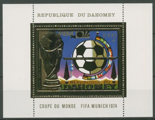 Dahomey 1974 Fußball-WM in Deutschland Pokal Ball Block 37 A postfrisch (C42286)