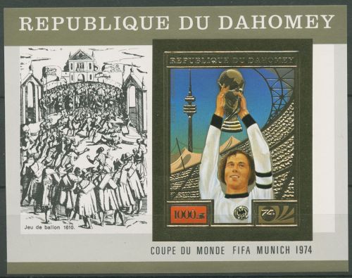 Dahomey 1974 Fußball-WM Deutschland Beckenbauer Block 56 postfrisch (C42288)