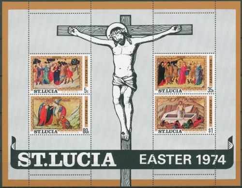 St. Lucia 1974 Ostern Gemälde Block 3 postfrisch (C65907)