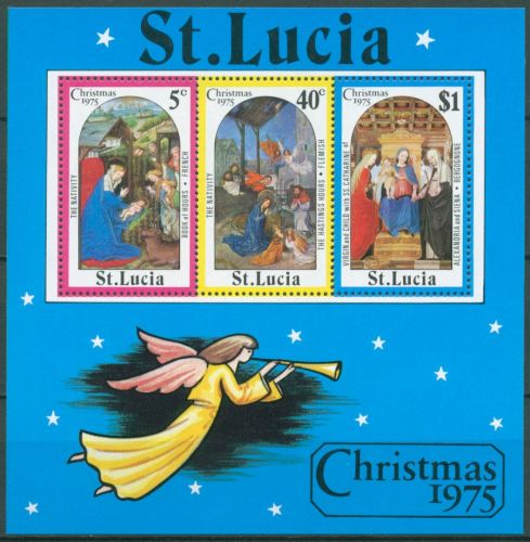 St. Lucia 1975 Weihnachten Block 7 postfrisch (C65908)