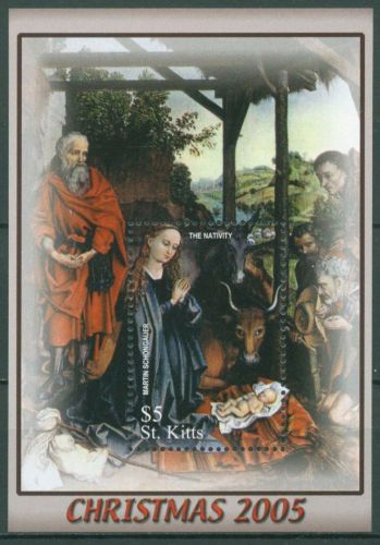 St. Kitts 2005 Weihnachten Gemälde Block 74 postfrisch (C65912)