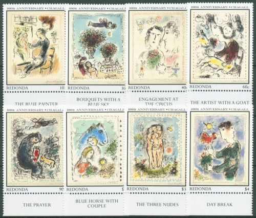 Antigua - Redonda 1987 Gemälde Marc Chagall 225/32 postfrisch