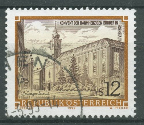 Österreich 1992 Stifte Klöster Konvent Eisenstadt 2071 gestempelt