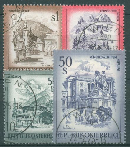 Österreich 1975 Sehenswürdigkeiten 1475/78 gestempelt