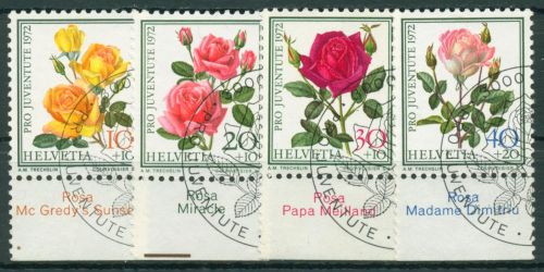 Schweiz 1972 Pro Juventute Pflanzen Blumen Rosen 984/87 gestempelt