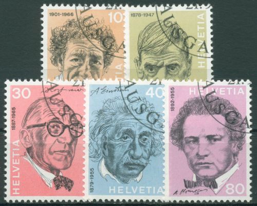 Schweiz 1972 Persönlichkeiten Porträts 979/83 gestempelt