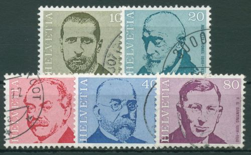 Schweiz 1971 Persönlichkeiten Mediziner Porträts 955/59 gestempelt