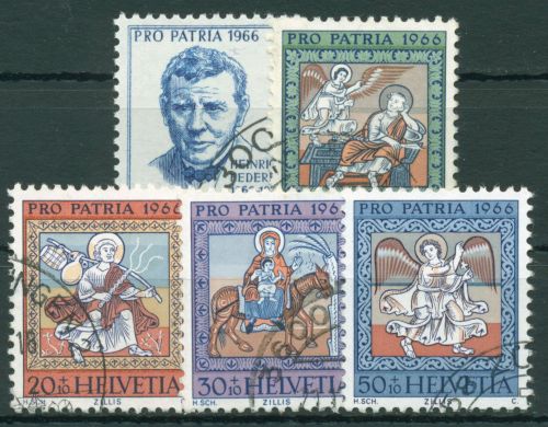 Schweiz 1966 Pro Patria Heinrich Federer Deckengemälde 836/40 gestempelt