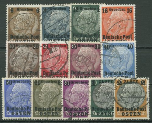 Generalgouvernement 1939 Dt. Post Osten HIndenburg mit Aufdruck 1/13 gestempelt