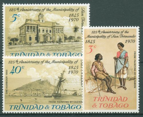 Trinidad und Tobago 1970 San Fernando Rathaus Hafen 271/73 postfrisch