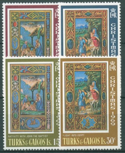 Turks- und Caicos-Inseln 1969 Weihnachten Miniaturen 238/41 postfrisch