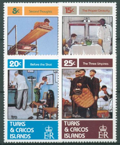 Turks- und Caicos-Inseln 1982 Gemälde Norman Rockwell 594/97 postfrisch