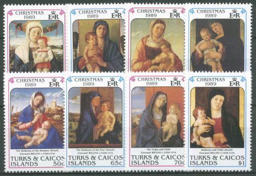 Turks- und Caicos-Inseln 1989 Weihnachten Gemälde Bellini 861/68 postfrisch