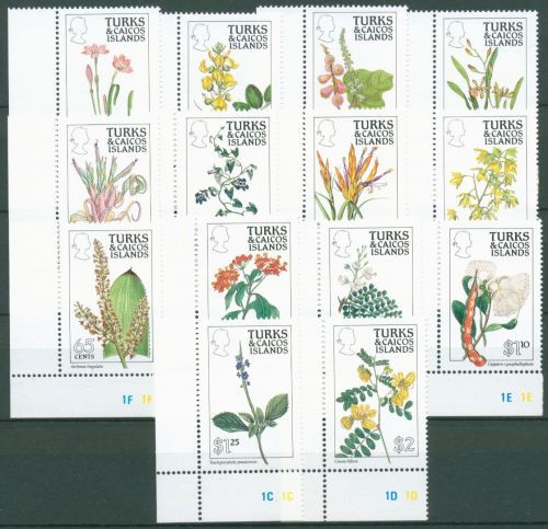 Turks- und Caicos-Inseln 1990 Pflanzen Blumen 876/89 Ecken postfrisch