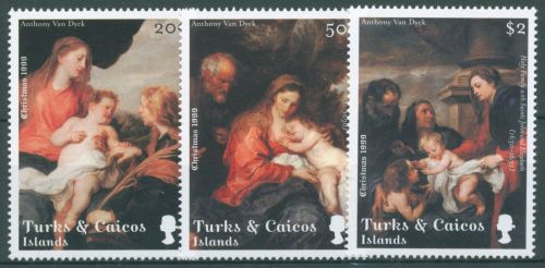 Turks- und Caicos-Inseln 1999 Weihnachten Gemälde v.Dyck 1503/05 postfrisch