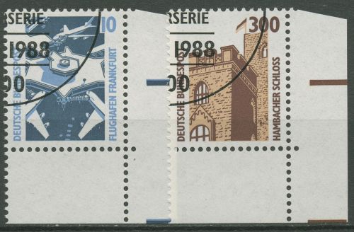 Bund 1988 Sehenswürdigkeiten SWK 1347/48 Ecke 4 gestempelt