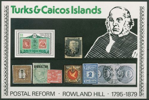 Turks- und Caicos-Inseln 1979 Postmeister Rowland Hill Block 16 postfr. (C94660)
