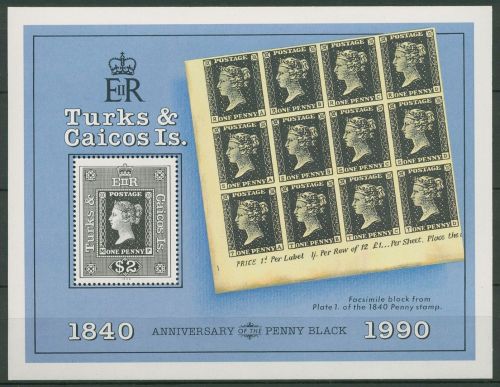 Turks- und Caicos-Inseln 1990 MiNr.1 Großbritanien Block 89 postfrisch (C94668)