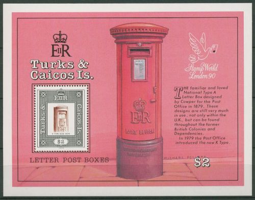 Turks- und Caicos-Inseln 1990 Brit. Postkasten Block 90 postfrisch (C94669)