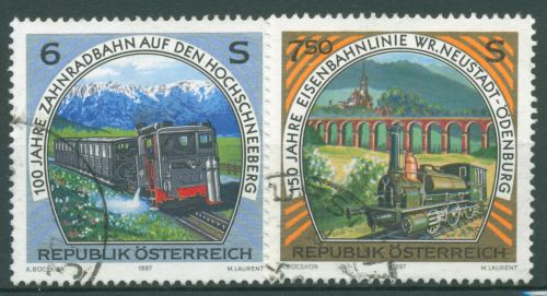 Österreich 1997 Eisenbahnen Zahnradbahn Lokomotive 2223/24 gestempelt