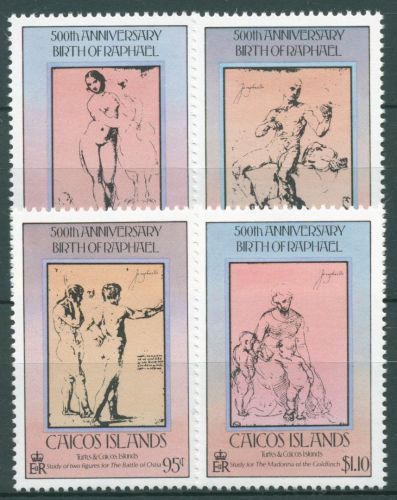 Caicos-Inseln 1983 Gemälde Raphael 32/35 postfrisch