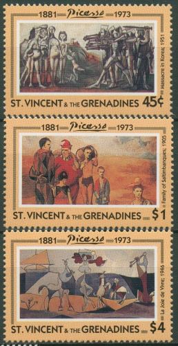 St. Vincent-Grenadinen 1993 Pablo Picasso Gemälde 2460/62 postfrisch