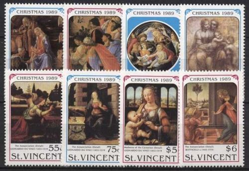 St. Vincent 1989 Weihnachten Gemälde 1488/95 postfrisch