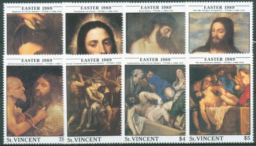 St. Vincent 1989 Ostern Gemälde Tizian 1192/99 postfrisch