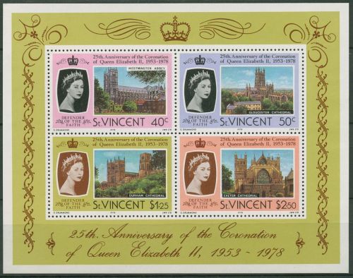 St. Vincent 1978 Königin Elisabeth II. Westminster Block 8 postfrisch (C93860)