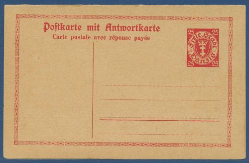 Danzig 1924 Postkarte mit Antwort P 28 ungebraucht (X41264)