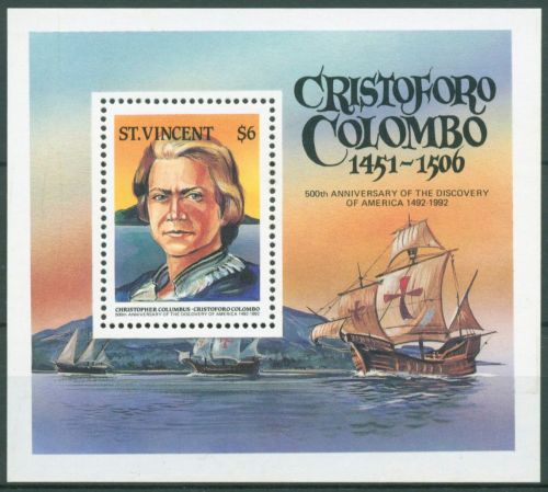 St. Vincent 1986 Christioph Kolumbus Segelschiff Block 30 postfrisch (C65930)