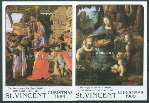 St. Vincent 1989 Weihnachten Gemälde Block 93/94 postfrisch (C65934)