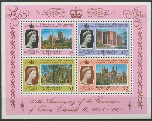 St. Vincent-Grenadinen 1978 Königin Elisabeth Block 1 postfrisch (C94492)