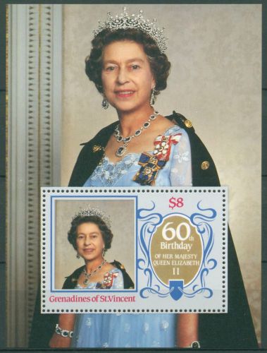 St. Vincent-Grenadinen 1986 Königin Elisabeth Block 15 postfrisch (C65946)