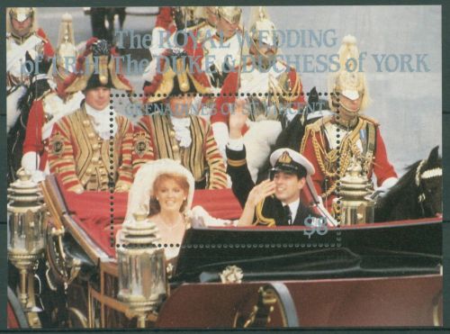 St. Vincent-Grenadinen 1986 Hochzeit Prinz Andrew Block 18 postfrisch (C65947)