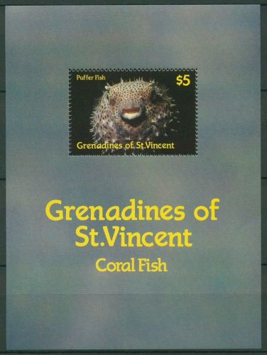 St. Vincent-Grenadinen 1987 Meerestiere Kugelfisch Block 30 postfrisch (C72351)