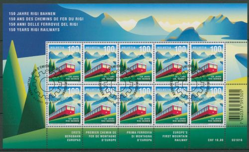 Schweiz 2021 150 Jahre Rigi-Bahn Kleinbogen 2704 K gestempelt (C42346)