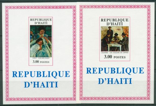 Haiti 1971 Gemälde Cezanne, Cassatt Block 45/46 postfrisch (C65950)