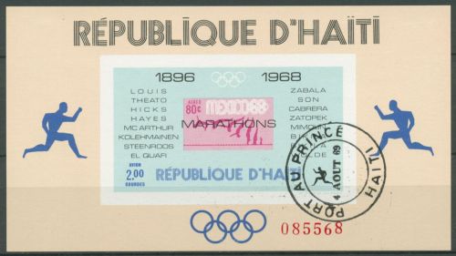 Haiti 1969 Olympia Sommerspiele Marathonsieger Block 38 gestempelt (C65951)